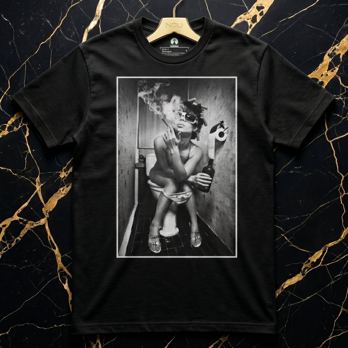 The Muse" Heavyweight Armor-Drape Tee – Noir Series