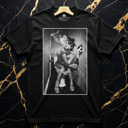 The Muse" Heavyweight Armor-Drape Tee – Noir Series