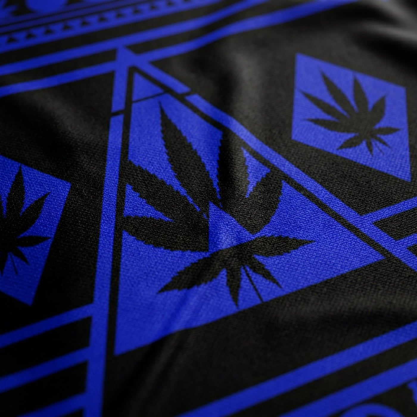 Macro close-up of NGU Vanguard 160gsm technical polyester; focus on the performance-matte texture and high-fidelity sublimation print-all-over design; zero-fade graphic integrity