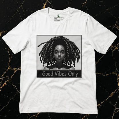 wearing a size Large in the NGU Monochrome Muse white 400gsm heavyweight tee for a high-status 