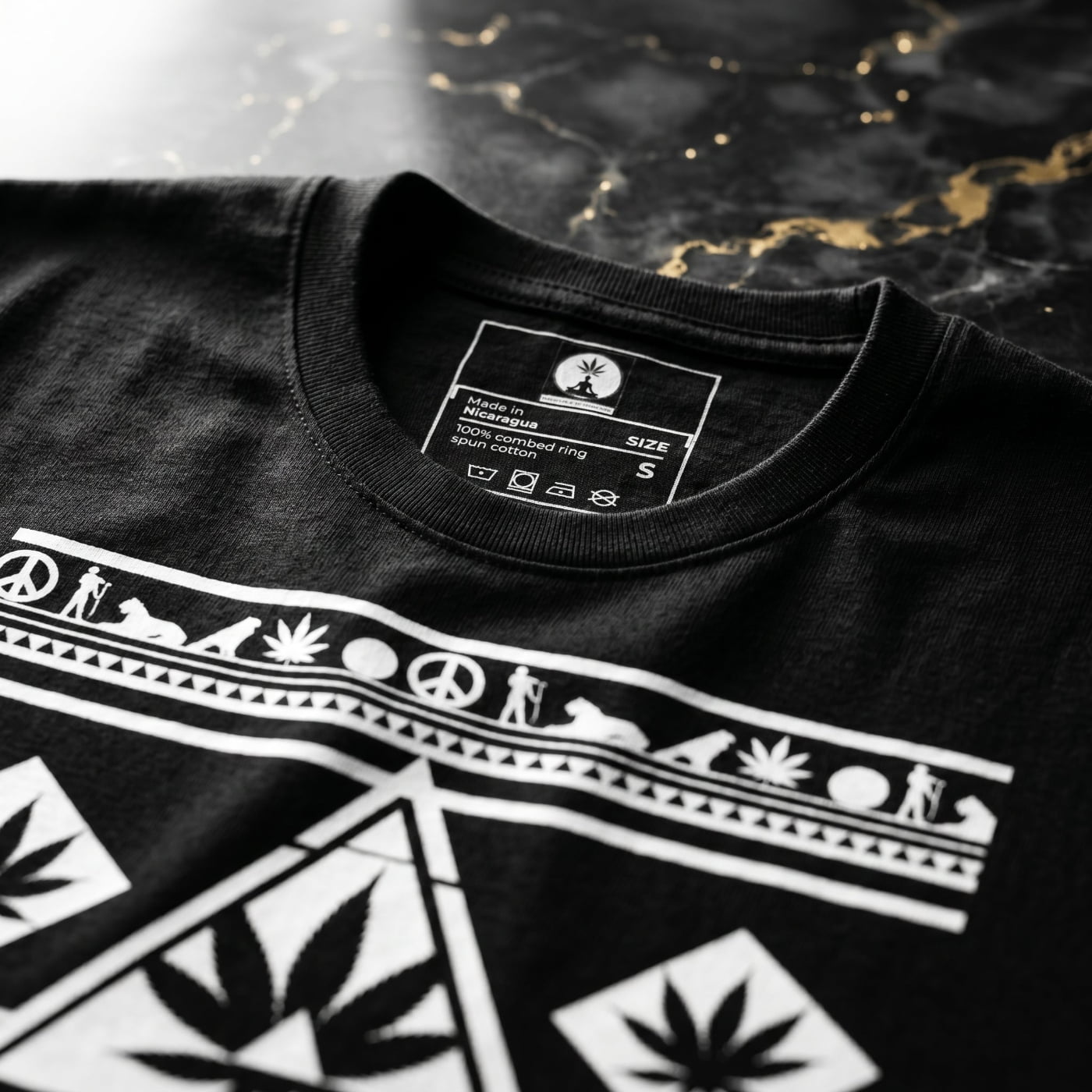 NGU Architect Tee 400gsm Heavyweight Back Flat-Lay on Black Portoro Marble