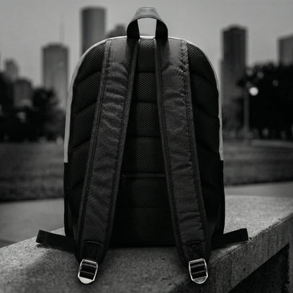 Rear view showing the breathable 3D air-mesh back padding and reinforced ergonomic shoulder straps.
