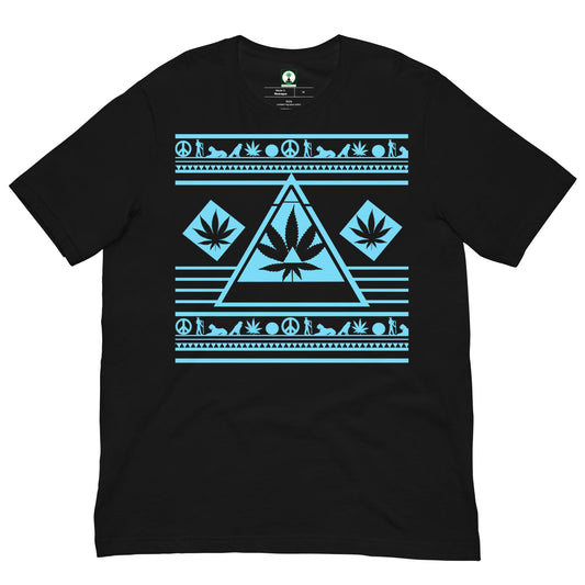 Unique t-shirt featuring a vibrant gamma blue abstract graphic.