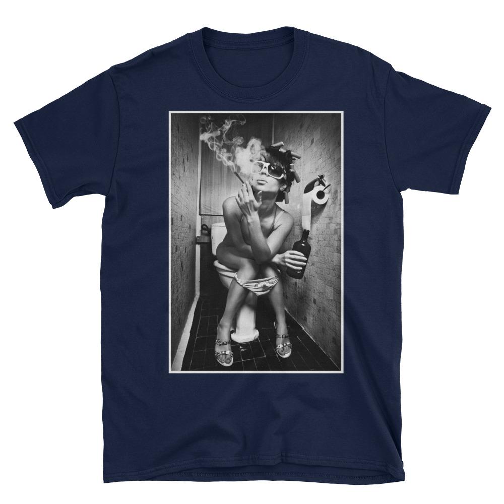 NGU The Muse Navy Blue 400gsm heavyweight matte-weave tee